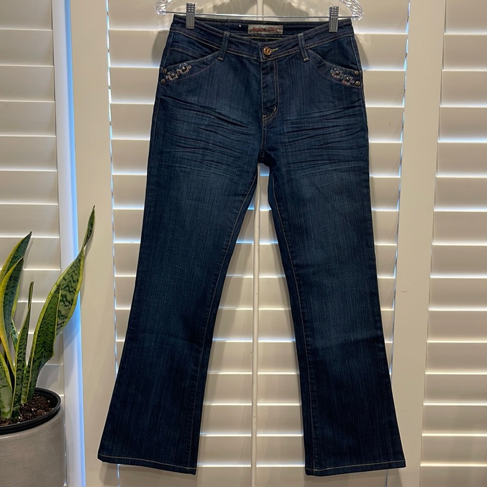 Arrow Cut Women's Boot Cut Dark Blue Denim Jeans Size 29